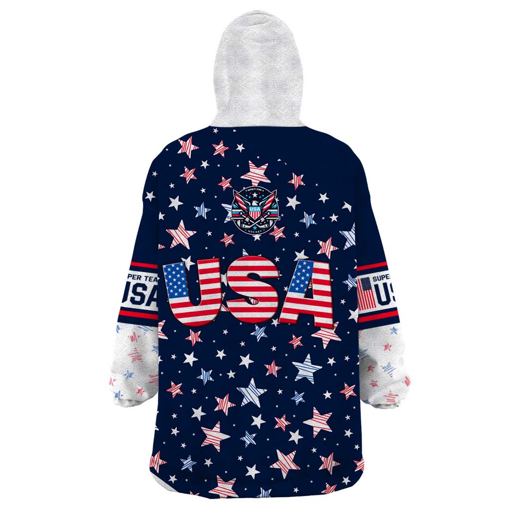 USA Hockey Wearable Blanket Hoodie Summer Paris 2024 - Wonder Print Shop