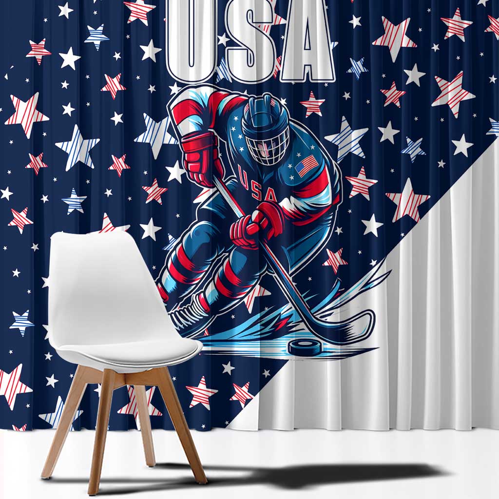 USA Hockey Window Curtain Summer Paris 2024 - Wonder Print Shop
