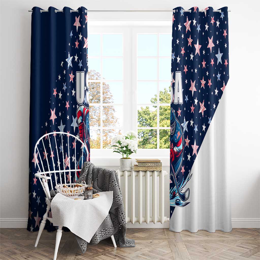 USA Hockey Window Curtain Summer Paris 2024 - Wonder Print Shop