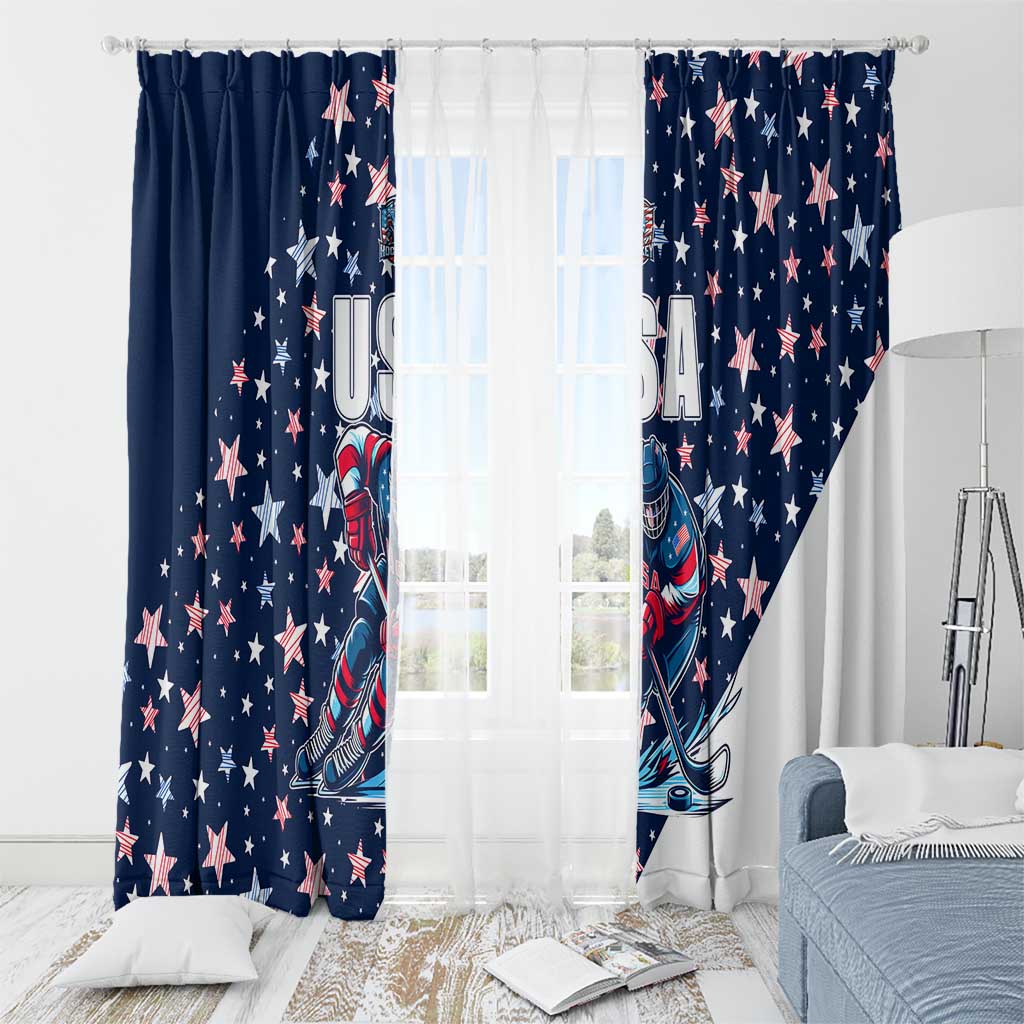 USA Hockey Window Curtain Summer Paris 2024 - Wonder Print Shop