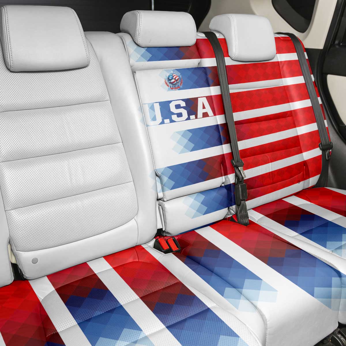 USA Soccer Back Car Seat Cover Summer Paris 2024 - Wonder Print Shop