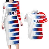 USA Soccer Couples Matching Long Sleeve Bodycon Dress and Hawaiian Shirt Summer Paris 2024 - Wonder Print Shop