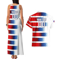 USA Soccer Couples Matching Tank Maxi Dress and Hawaiian Shirt Summer Paris 2024 - Wonder Print Shop