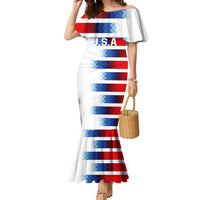 USA Soccer Family Matching Mermaid Dress and Hawaiian Shirt Summer Paris 2024 - Wonder Print Shop