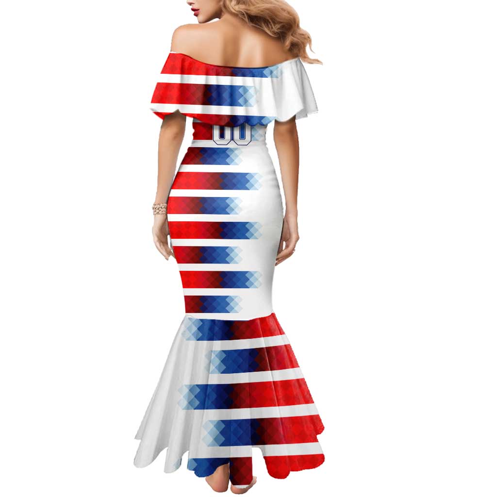 USA Soccer Family Matching Mermaid Dress and Hawaiian Shirt Summer Paris 2024 - Wonder Print Shop