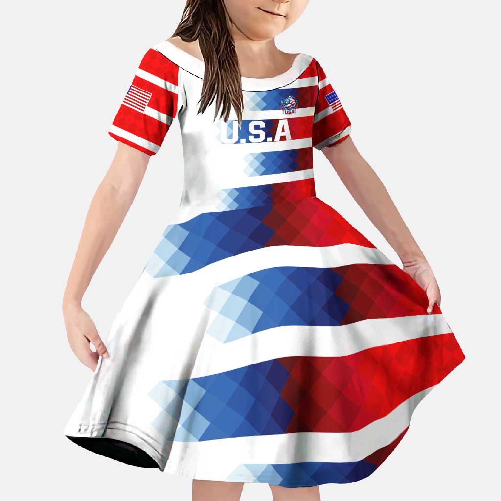 USA Soccer Family Matching Off Shoulder Maxi Dress and Hawaiian Shirt Summer Paris 2024 - Wonder Print Shop