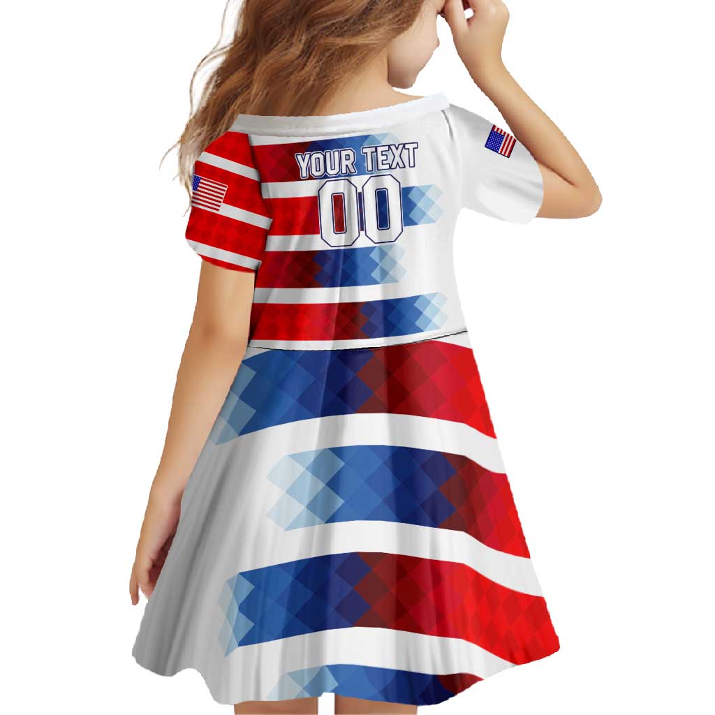 USA Soccer Family Matching Short Sleeve Bodycon Dress and Hawaiian Shirt Summer Paris 2024 - Wonder Print Shop