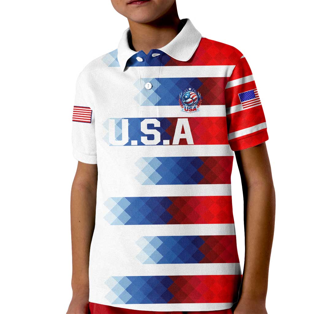 USA Soccer Kid Polo Shirt Summer Paris 2024 - Wonder Print Shop