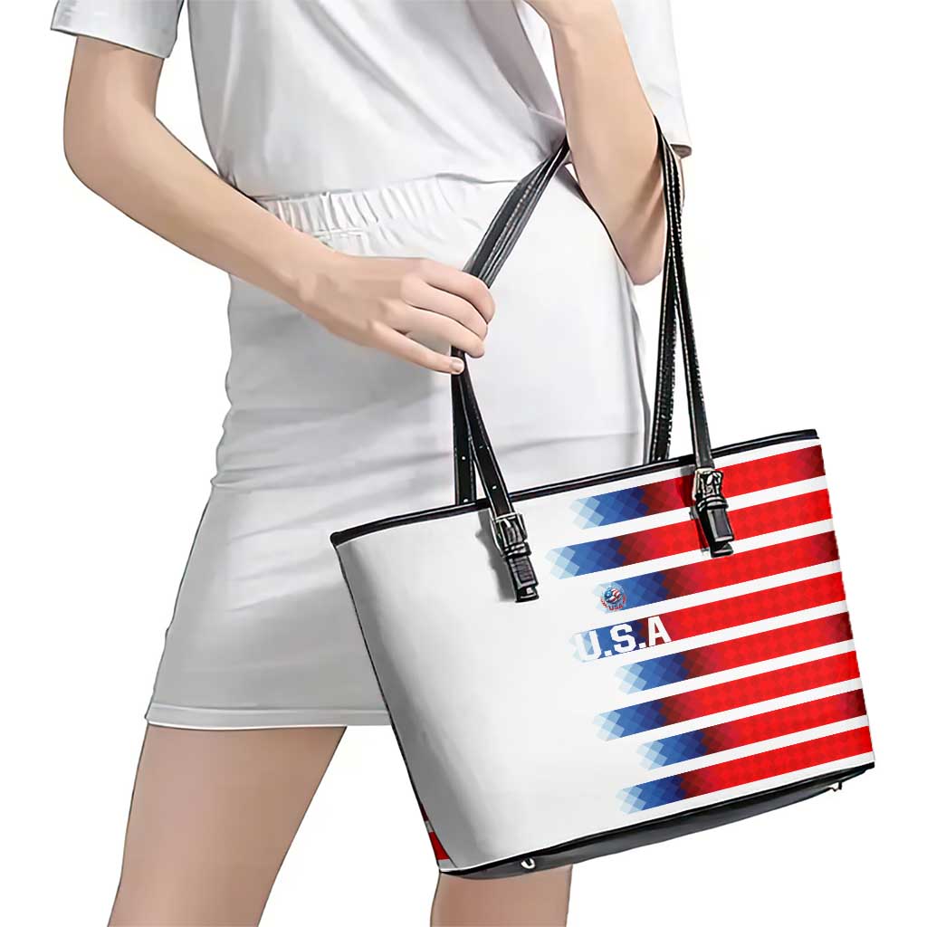 USA Soccer Leather Tote Bag Summer Paris 2024 - Wonder Print Shop