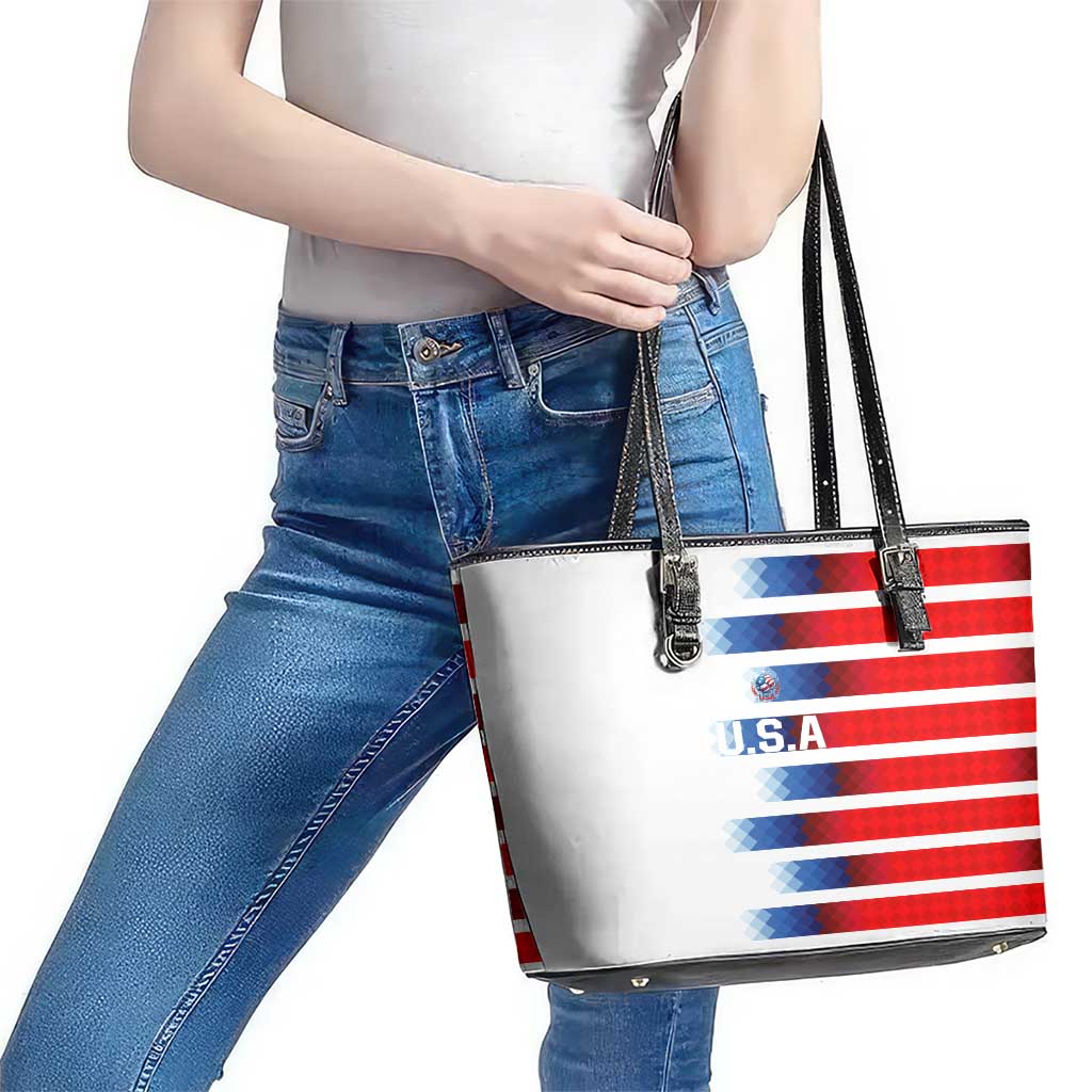 USA Soccer Leather Tote Bag Summer Paris 2024 - Wonder Print Shop