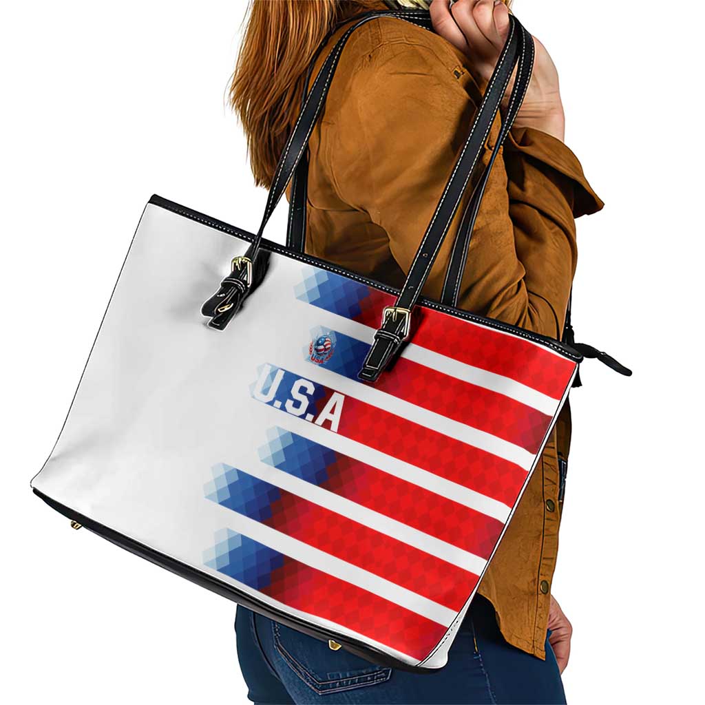 USA Soccer Leather Tote Bag Summer Paris 2024 - Wonder Print Shop
