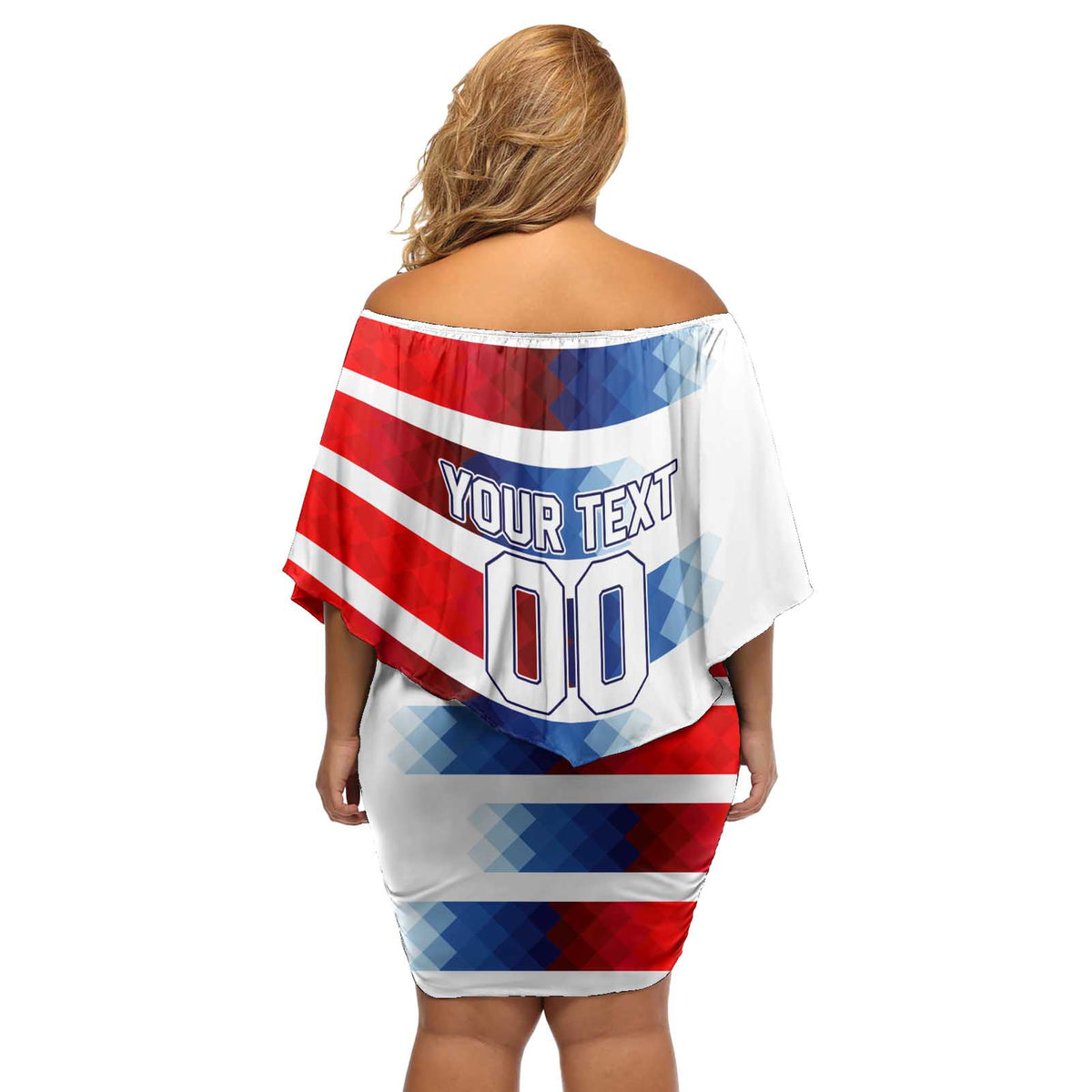 USA Soccer Off Shoulder Short Dress Summer Paris 2024 - Wonder Print Shop