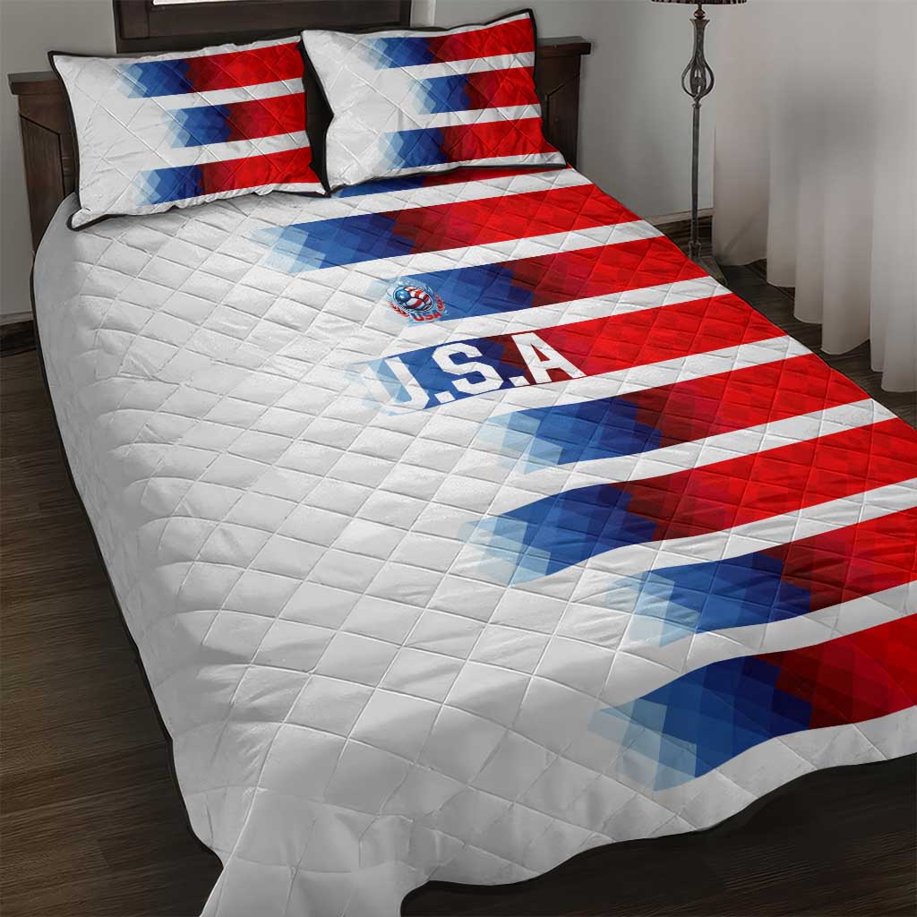 USA Soccer Quilt Bed Set Summer Paris 2024 - Wonder Print Shop