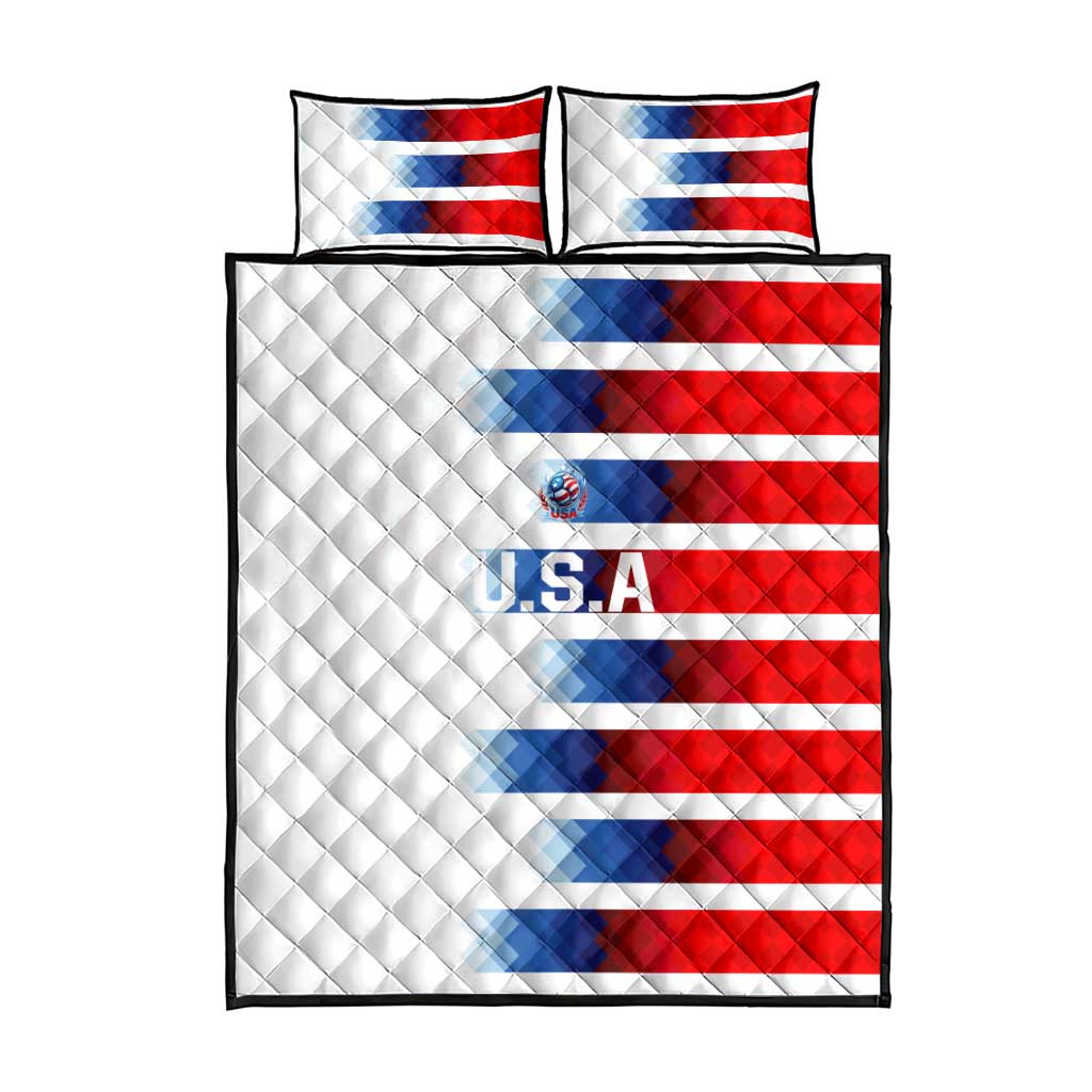 USA Soccer Quilt Bed Set Summer Paris 2024 - Wonder Print Shop