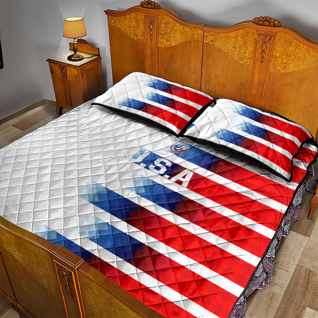 USA Soccer Quilt Bed Set Summer Paris 2024 - Wonder Print Shop