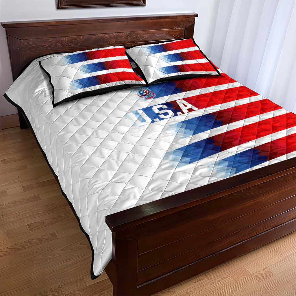 USA Soccer Quilt Bed Set Summer Paris 2024 - Wonder Print Shop