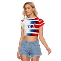 USA Soccer Raglan Cropped T Shirt Summer Paris 2024 - Wonder Print Shop