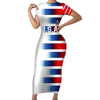 USA Soccer Short Sleeve Bodycon Dress Summer Paris 2024 - Wonder Print Shop