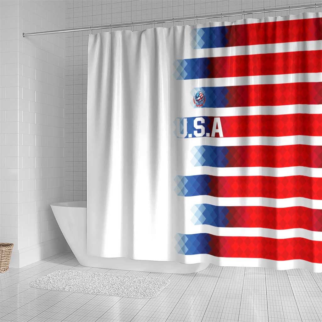 USA Soccer Shower Curtain Summer Paris 2024