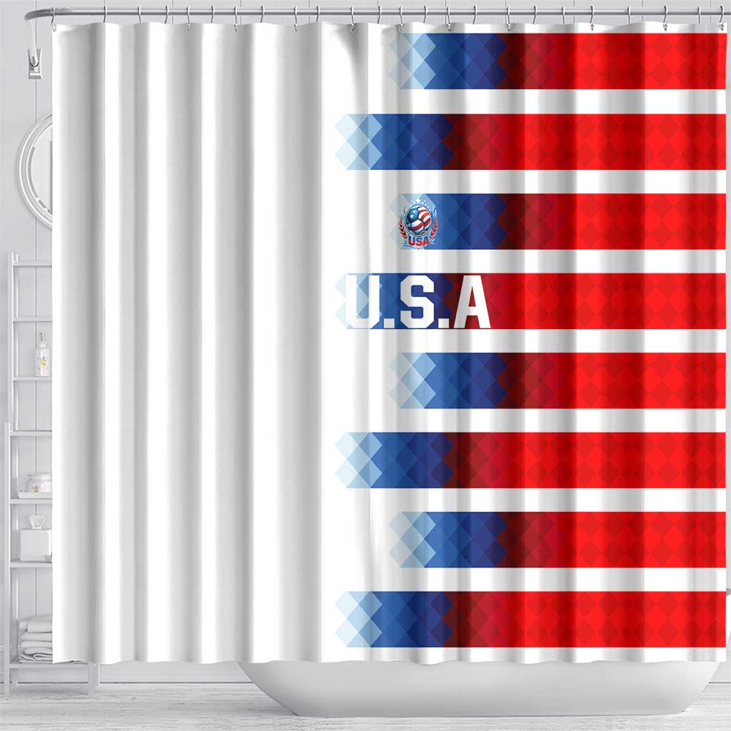USA Soccer Shower Curtain Summer Paris 2024