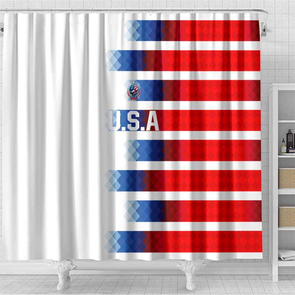 USA Soccer Shower Curtain Summer Paris 2024