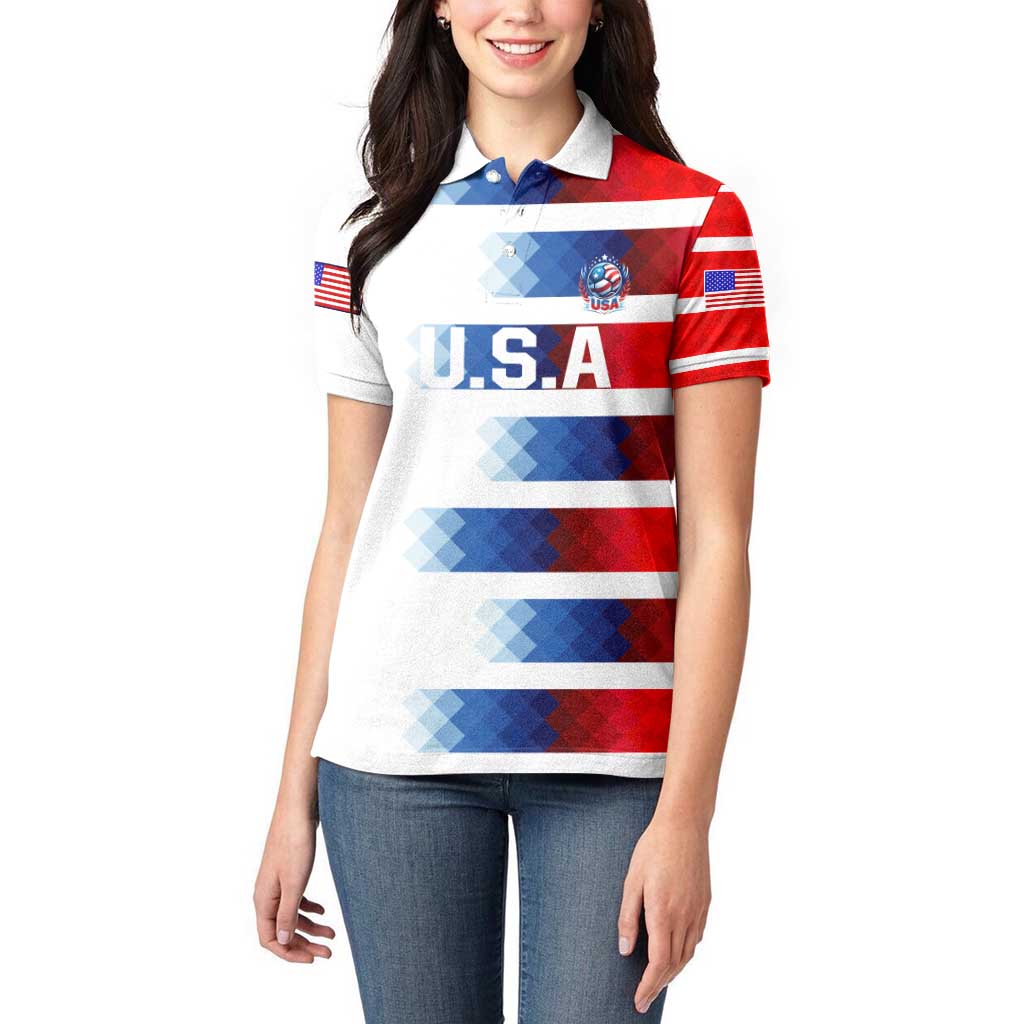 USA Soccer Women Polo Shirt Summer Paris 2024 - Wonder Print Shop