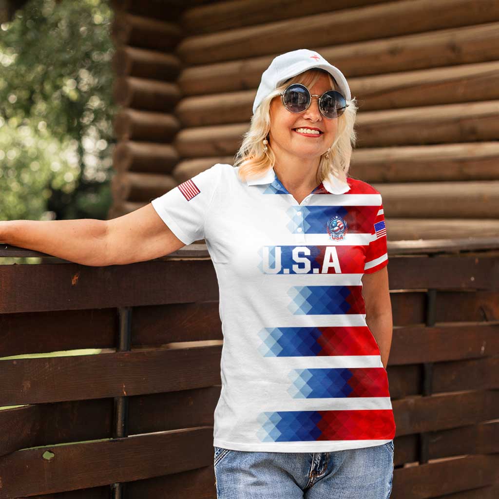 USA Soccer Women Polo Shirt Summer Paris 2024 - Wonder Print Shop
