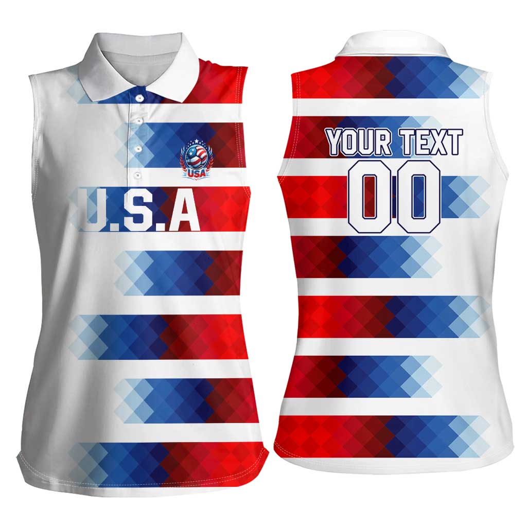 USA Soccer Women Sleeveless Polo Shirt Summer Paris 2024 - Wonder Print Shop