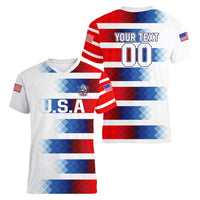 USA Soccer Women V-Neck T-Shirt Summer Paris 2024 - Wonder Print Shop