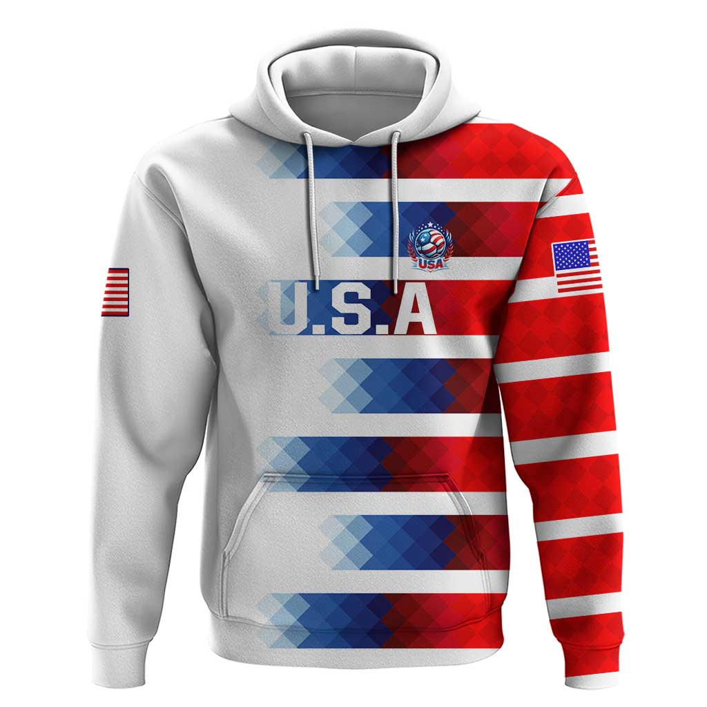 USA Soccer Zip Hoodie Summer Paris 2024 - Wonder Print Shop