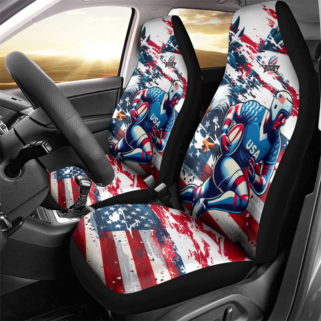 USA Rugby Car Seat Cover Summer Paris 2024 - Wonder Print Shop