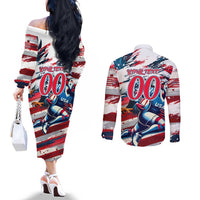 USA Rugby Couples Matching Off The Shoulder Long Sleeve Dress and Long Sleeve Button Shirt Summer Paris 2024