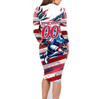 USA Rugby Family Matching Long Sleeve Bodycon Dress and Hawaiian Shirt Summer Paris 2024 - Wonder Print Shop