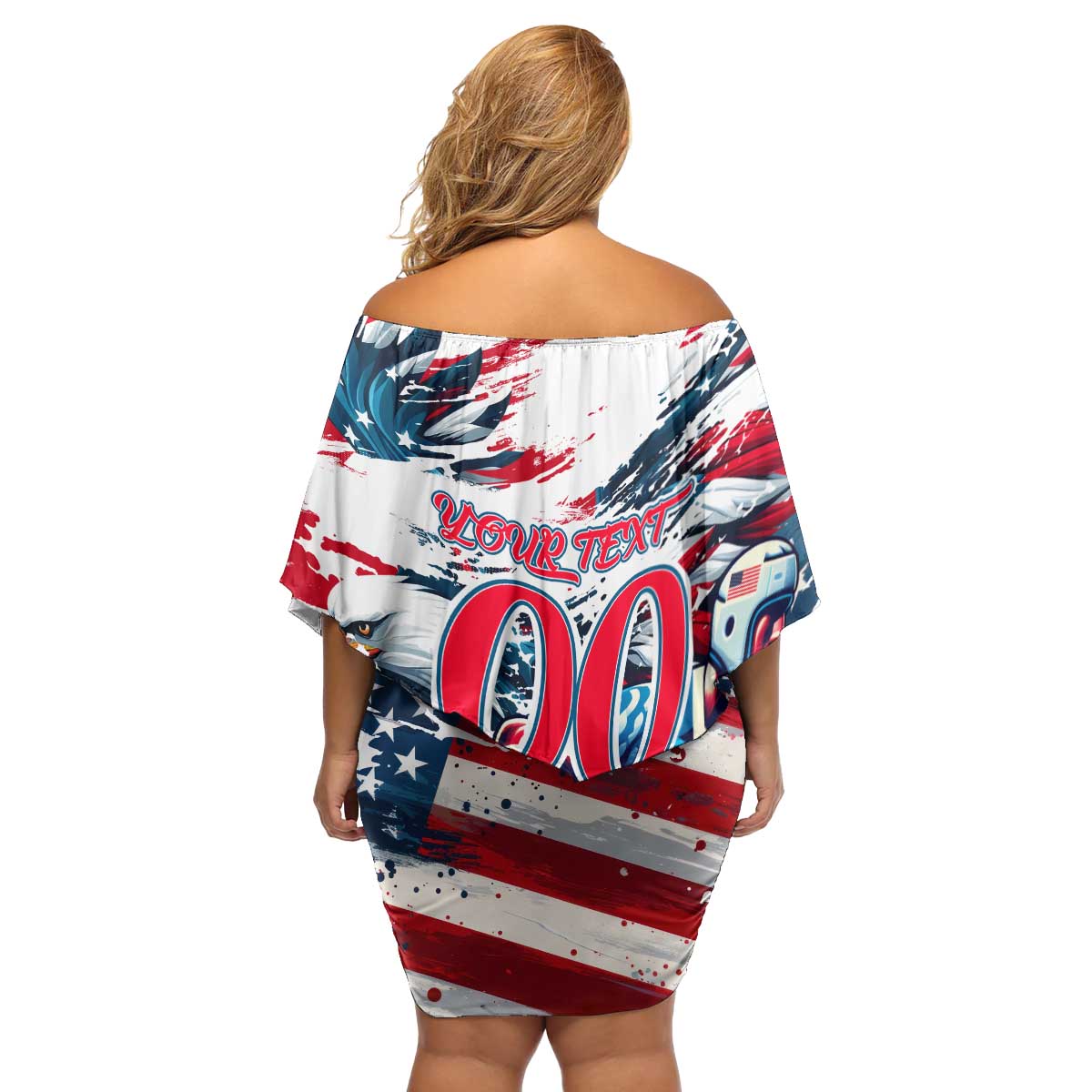 USA Rugby Family Matching Off Shoulder Short Dress and Hawaiian Shirt Summer Paris 2024 - Wonder Print Shop
