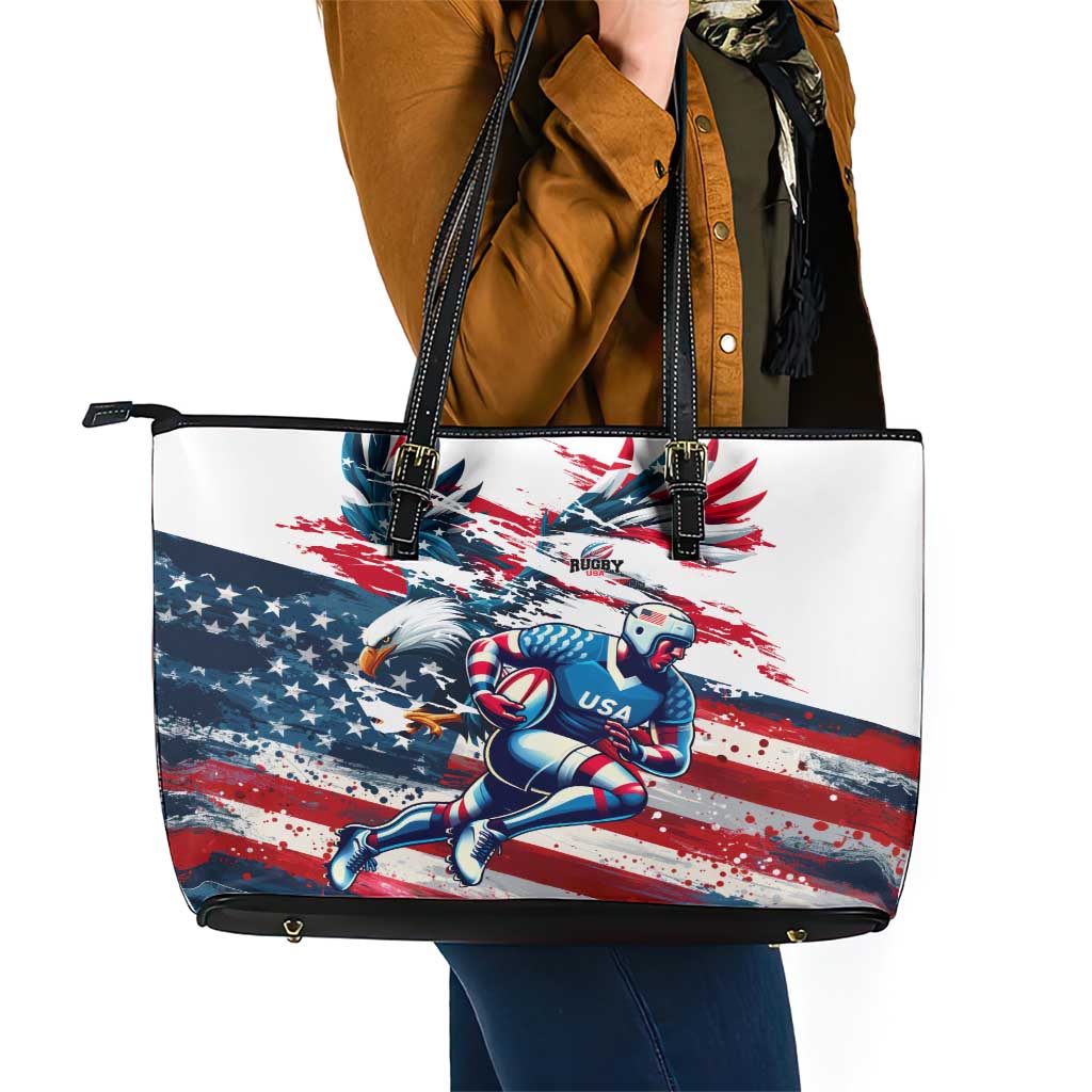 USA Rugby Leather Tote Bag Summer Paris 2024 - Wonder Print Shop