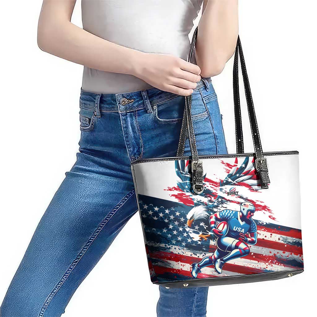 USA Rugby Leather Tote Bag Summer Paris 2024 - Wonder Print Shop