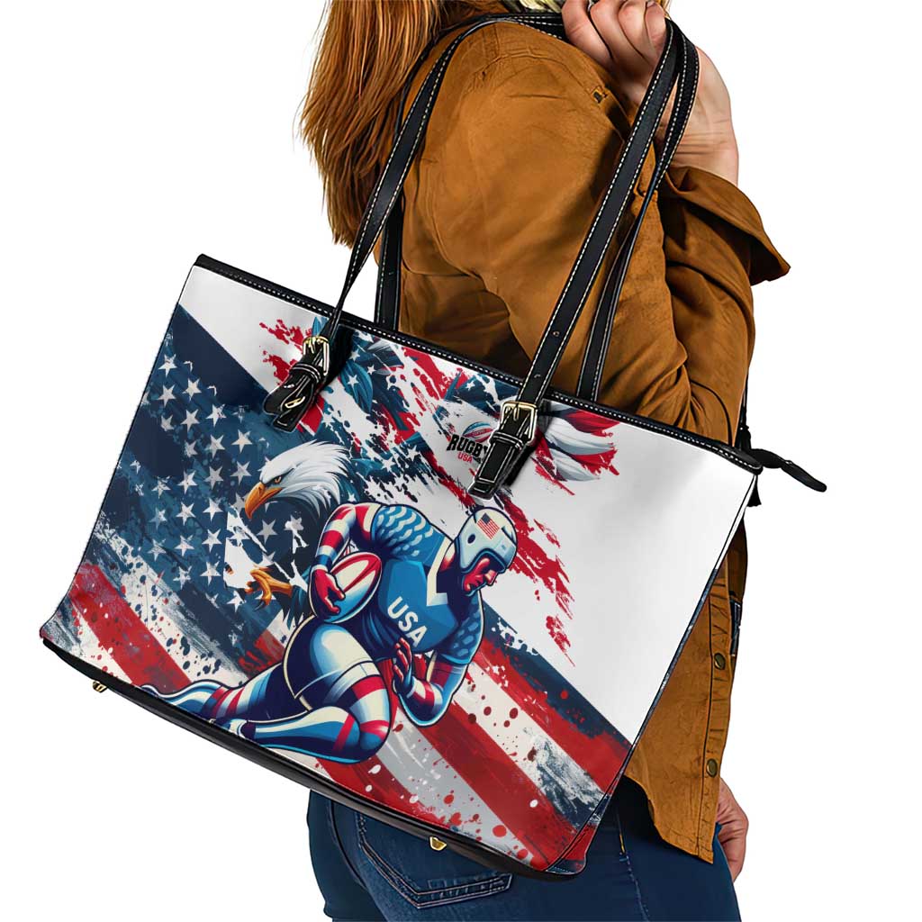 USA Rugby Leather Tote Bag Summer Paris 2024 - Wonder Print Shop