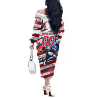 USA Rugby Off The Shoulder Long Sleeve Dress Summer Paris 2024 - Wonder Print Shop