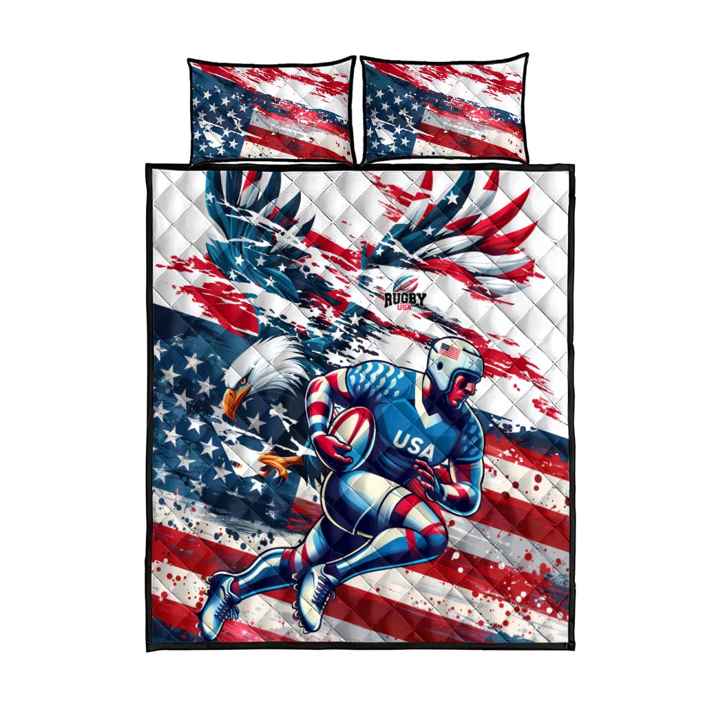 USA Rugby Quilt Bed Set Summer Paris 2024 - Wonder Print Shop