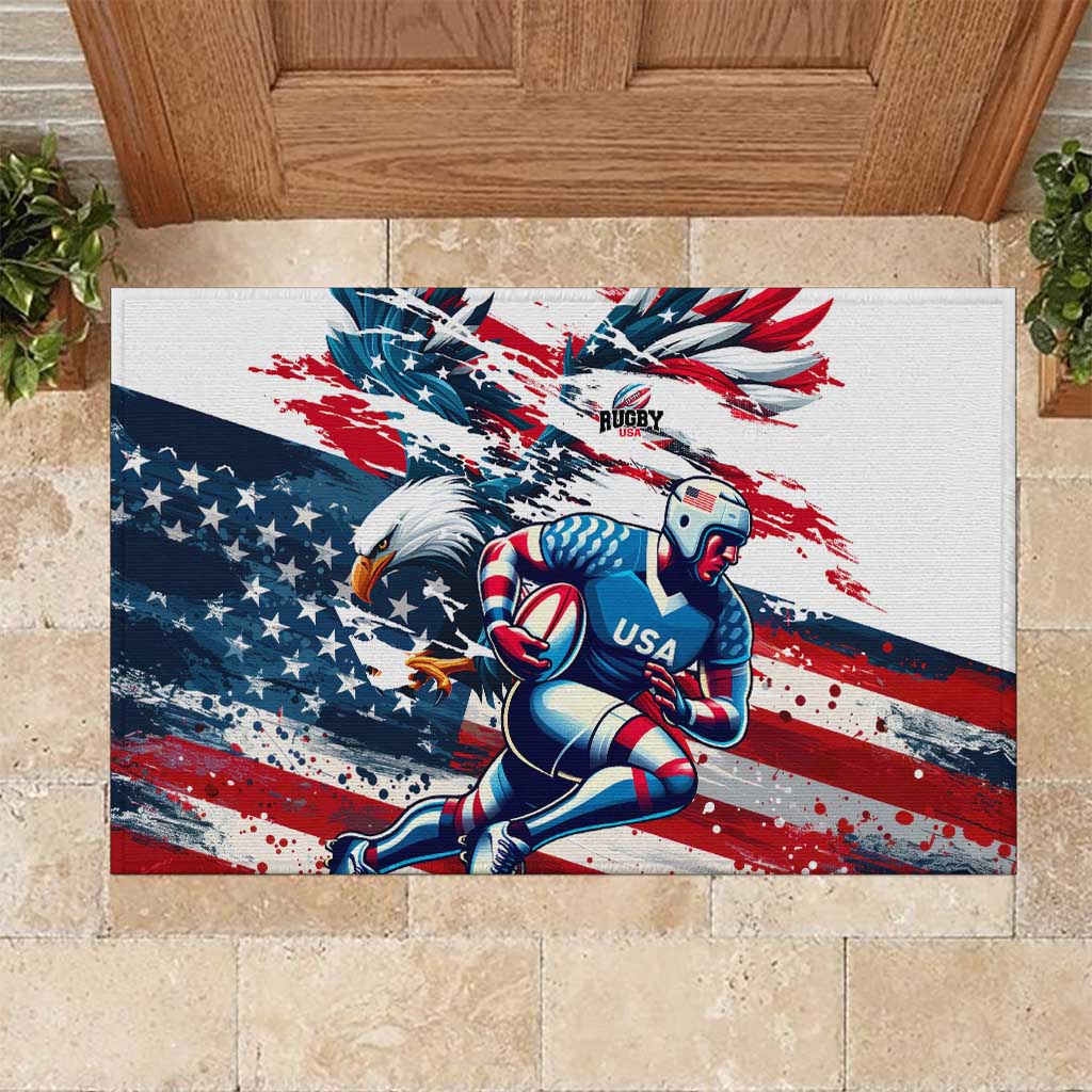 USA Rugby Rubber Doormat Summer Paris 2024 - Wonder Print Shop