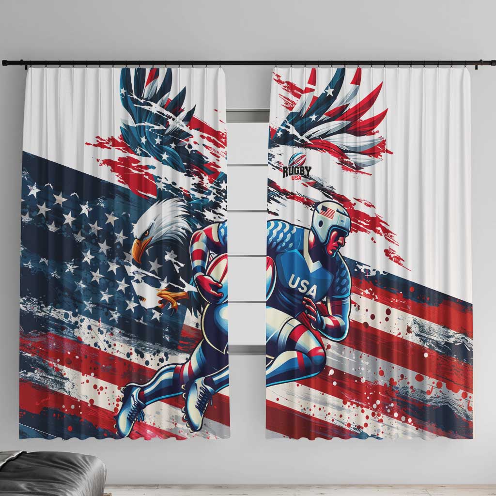 USA Rugby Window Curtain Summer Paris 2024 - Wonder Print Shop