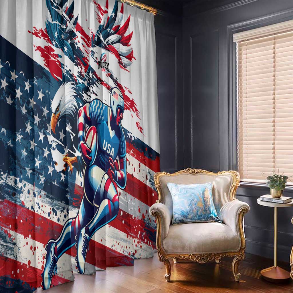 USA Rugby Window Curtain Summer Paris 2024 - Wonder Print Shop