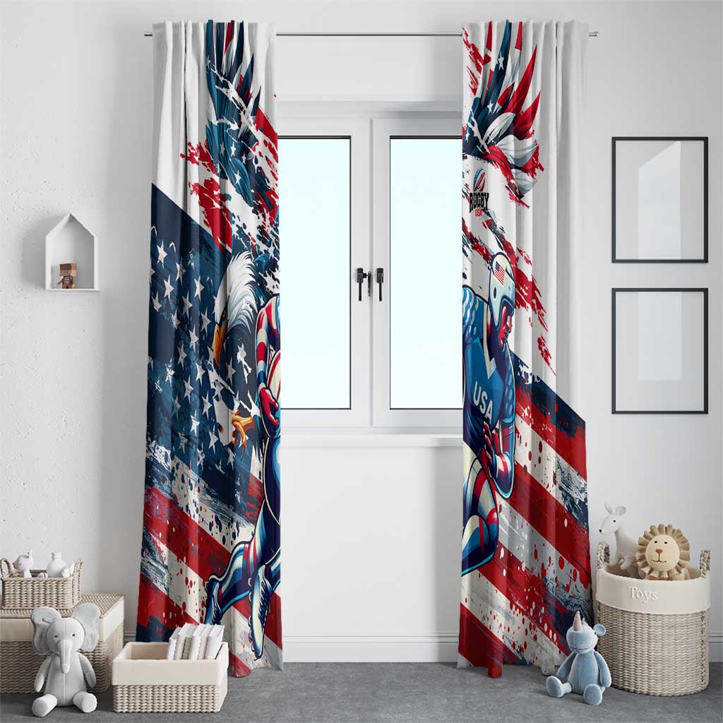 USA Rugby Window Curtain Summer Paris 2024 - Wonder Print Shop