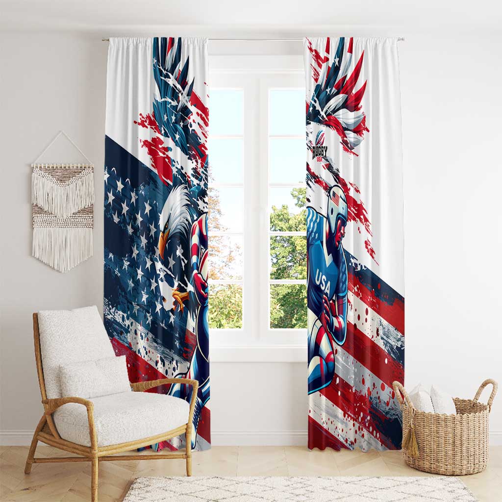 USA Rugby Window Curtain Summer Paris 2024 - Wonder Print Shop