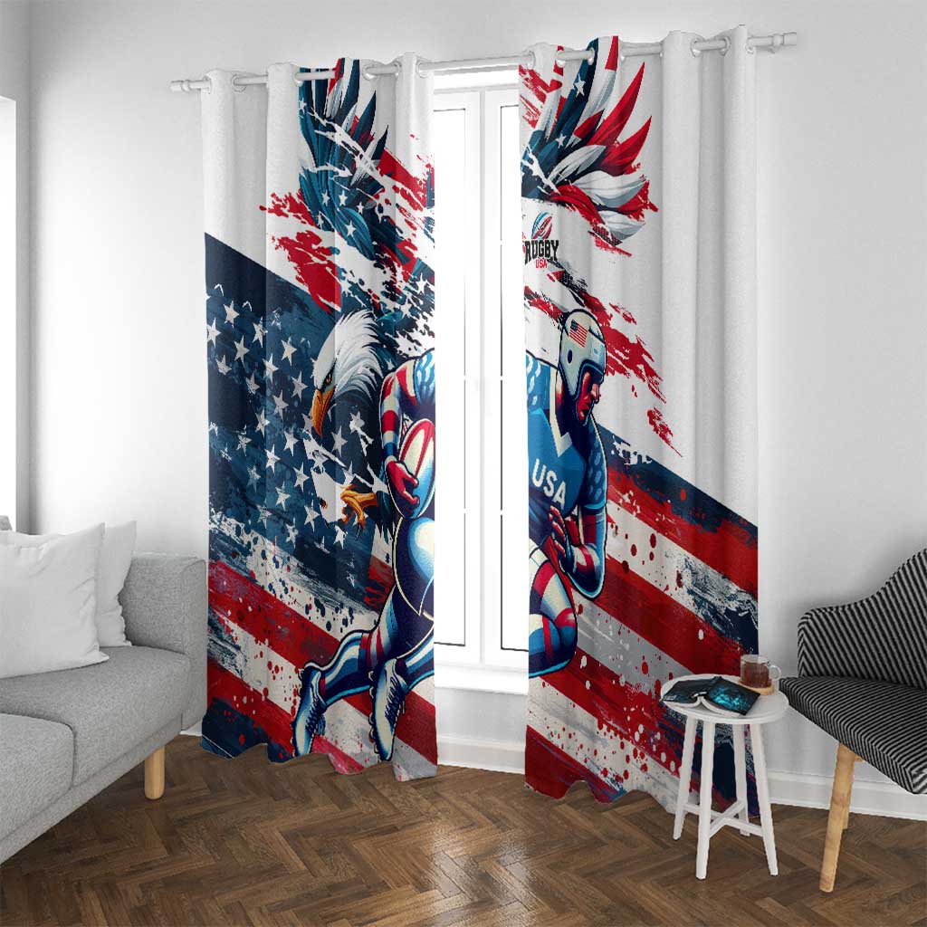 USA Rugby Window Curtain Summer Paris 2024 - Wonder Print Shop