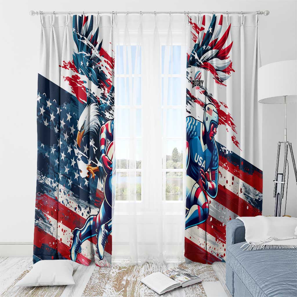 USA Rugby Window Curtain Summer Paris 2024 - Wonder Print Shop