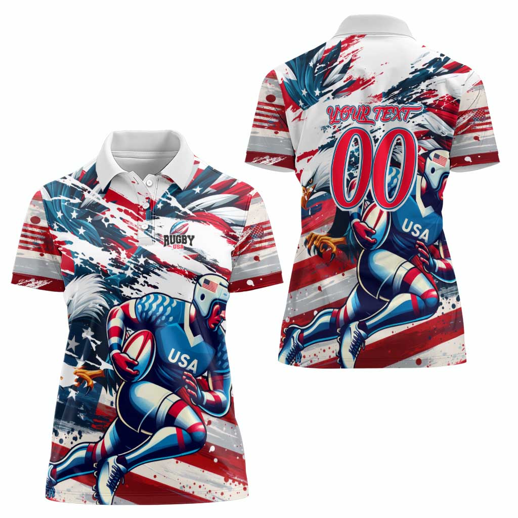 USA Rugby Women Polo Shirt Summer Paris 2024 - Wonder Print Shop