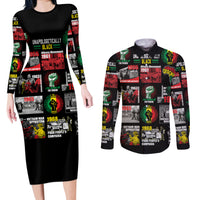 Civil Rights Movement Couples Matching Long Sleeve Bodycon Dress and Long Sleeve Button Shirts Poster Art Black Pride - Wonder Print Shop
