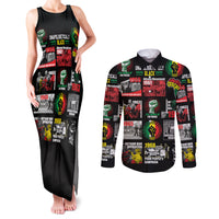 Civil Rights Movement Couples Matching Tank Maxi Dress and Long Sleeve Button Shirts Poster Art Black Pride - Wonder Print Shop