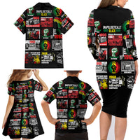 Civil Rights Movement Family Matching Long Sleeve Bodycon Dress and Hawaiian Shirt Poster Art Black Pride - Wonder Print Shop